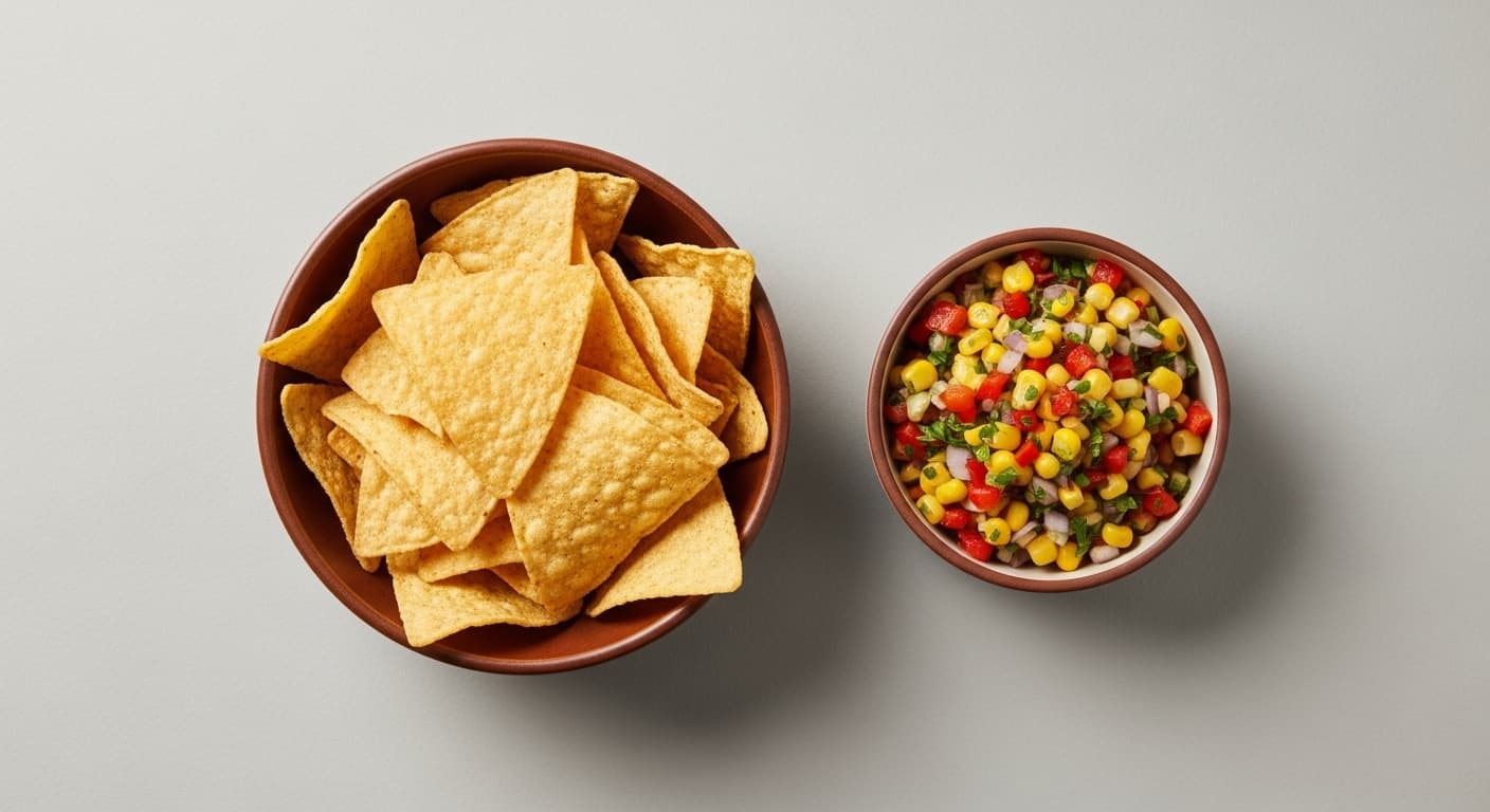 Chips & Roasted Chili-Corn Salsa