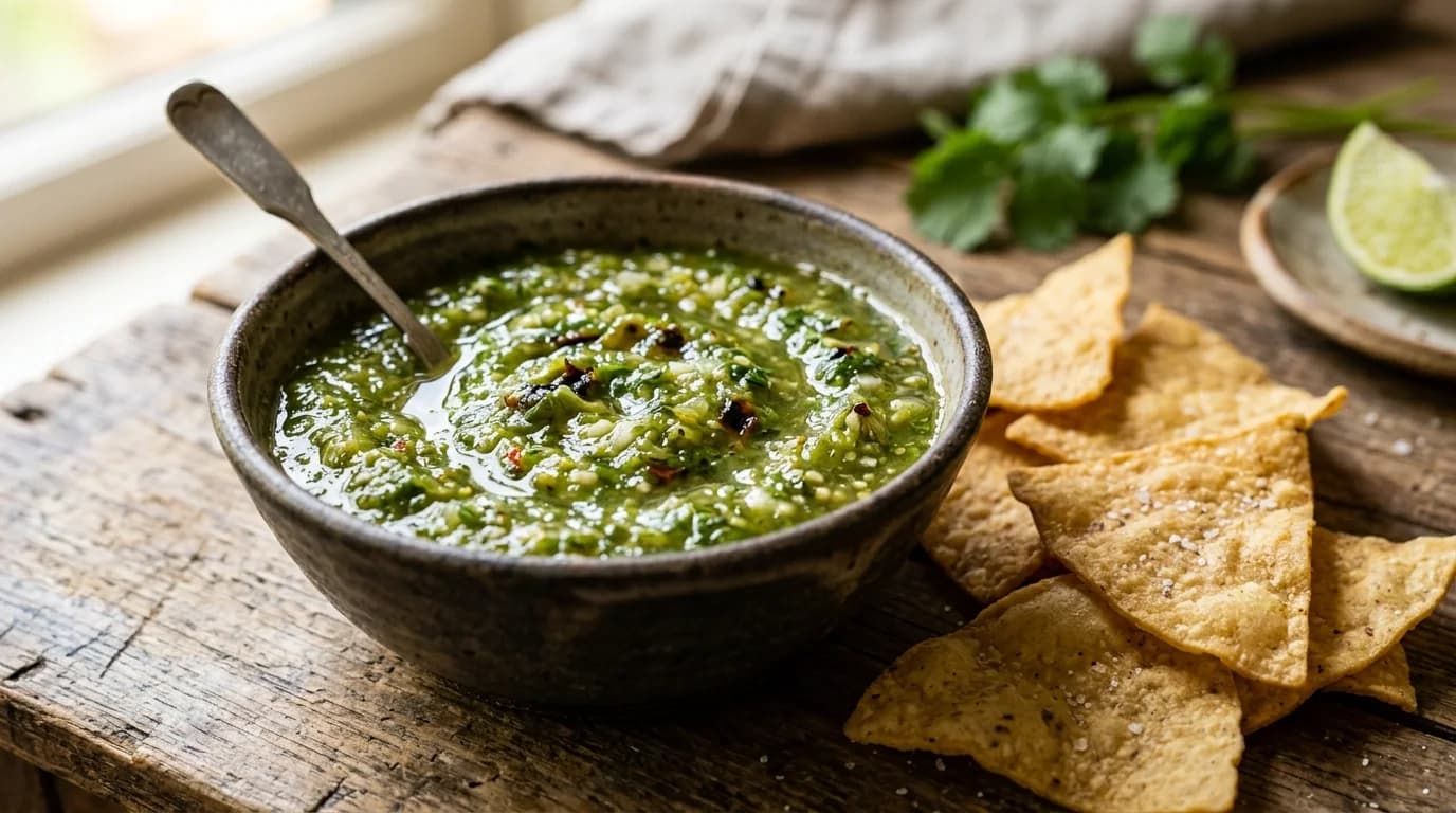 Large Tomatillo-Green Chili Salsa - Chipotle menu item, 30 calories, $2.45