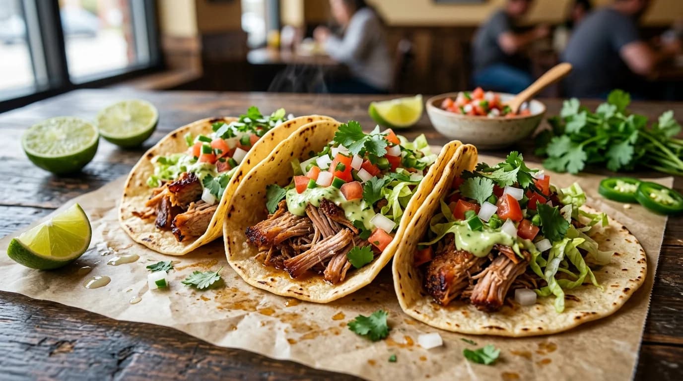 Chipotle Carnitas Tacos - Three tacos with tender pork carnitas and fresh ingredients - 660 calories, $10.25 Chipotle Carnitas Tacos - Three tacos with tender pork carnitas and fresh ingredients - 660 calories, $10.25