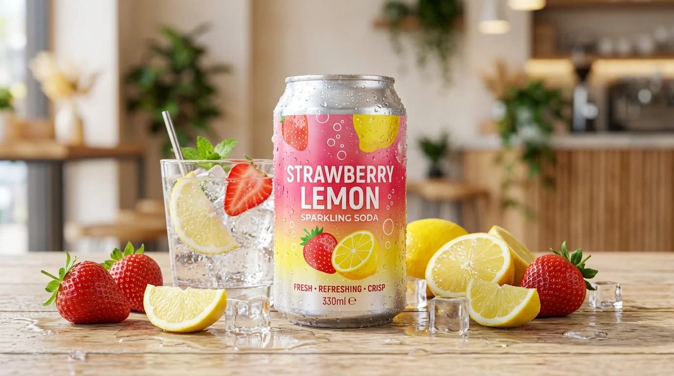 Poppi Strawberry Lemon - Chipotle menu item, 25 calories, $3.65