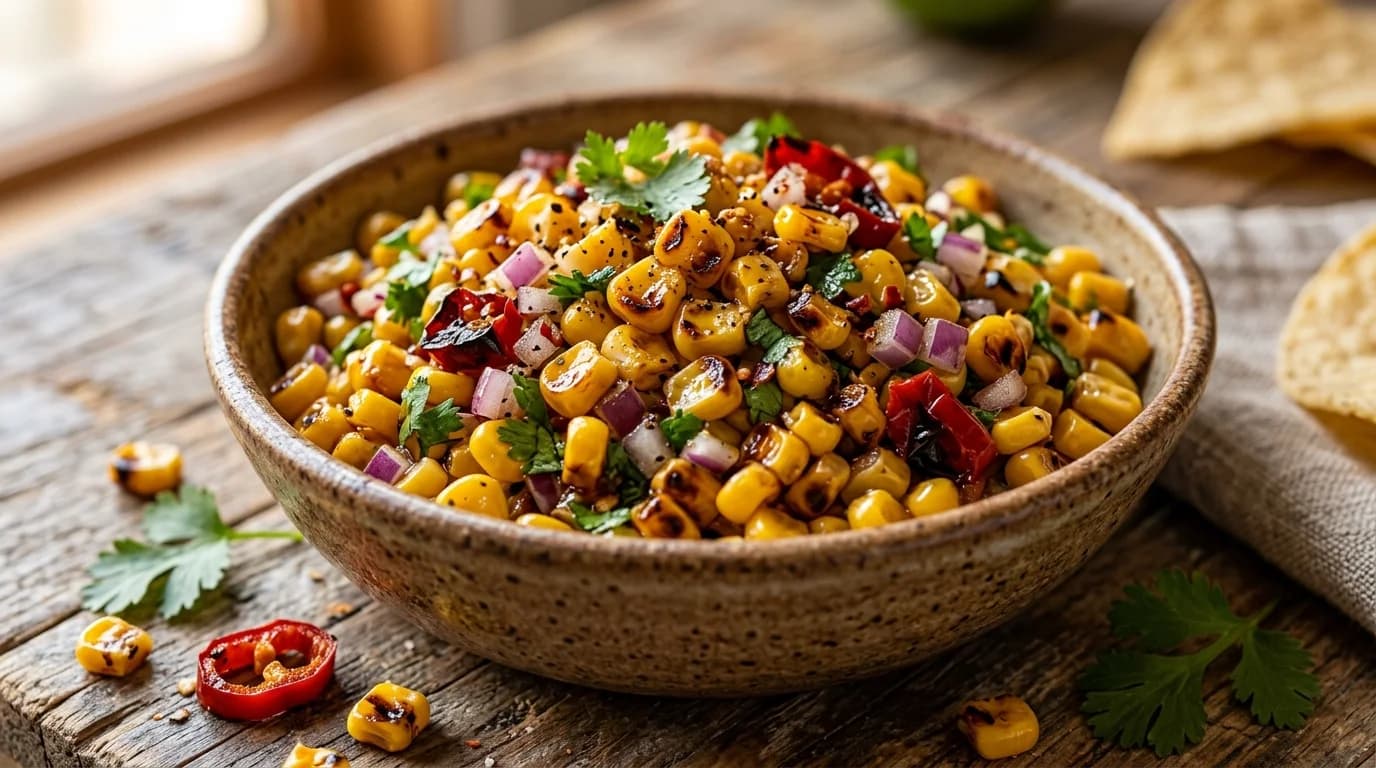 Roasted Chili Corn Salsa - Sweet corn with poblano peppers Roasted Chili Corn Salsa - Sweet corn with poblano peppers