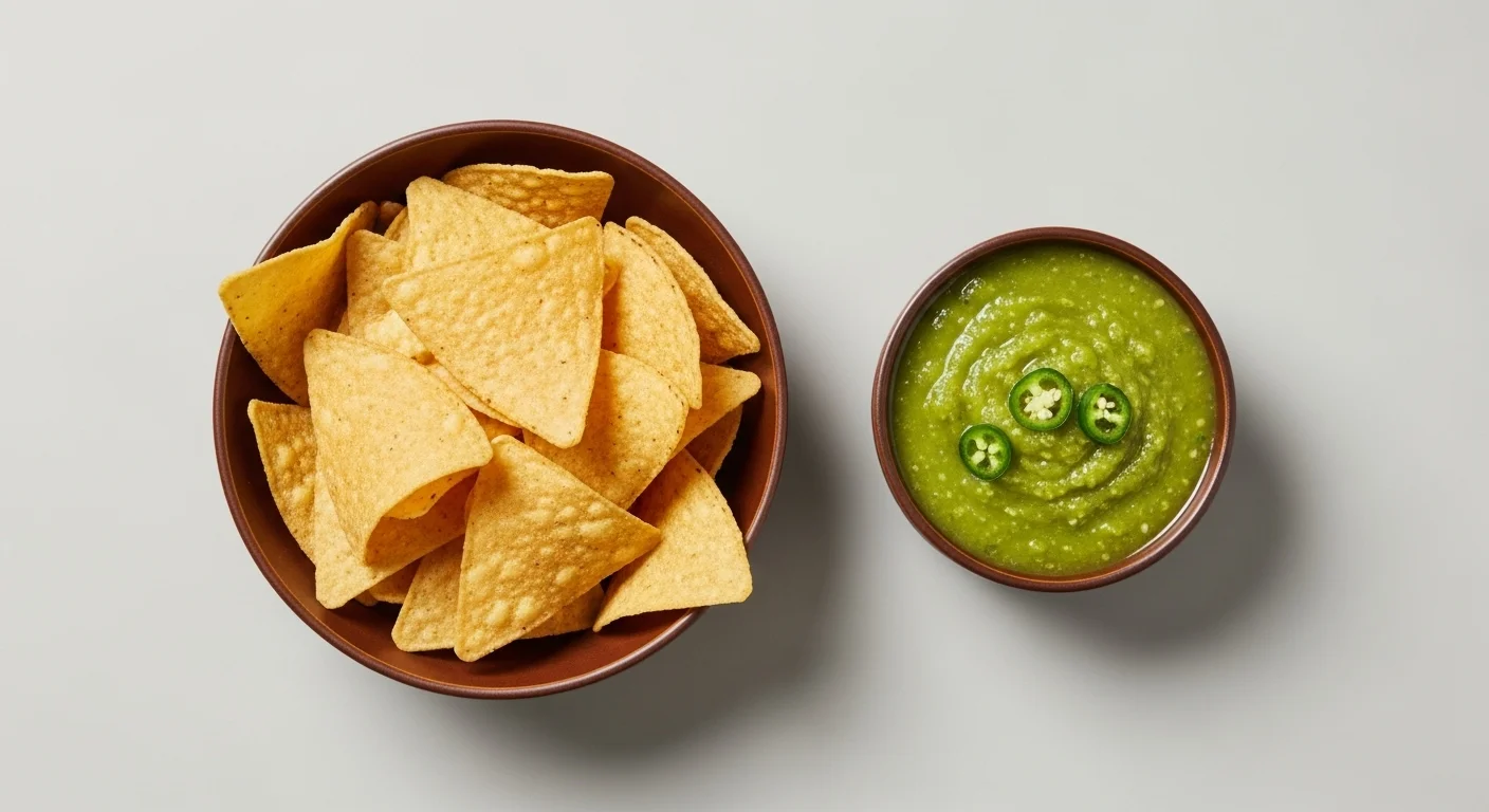 Chips & Tomatillo-Green Chili Salsa Chips & Tomatillo-Green Chili Salsa